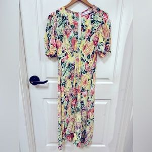 Faithful the brand midi puff sleeve dress